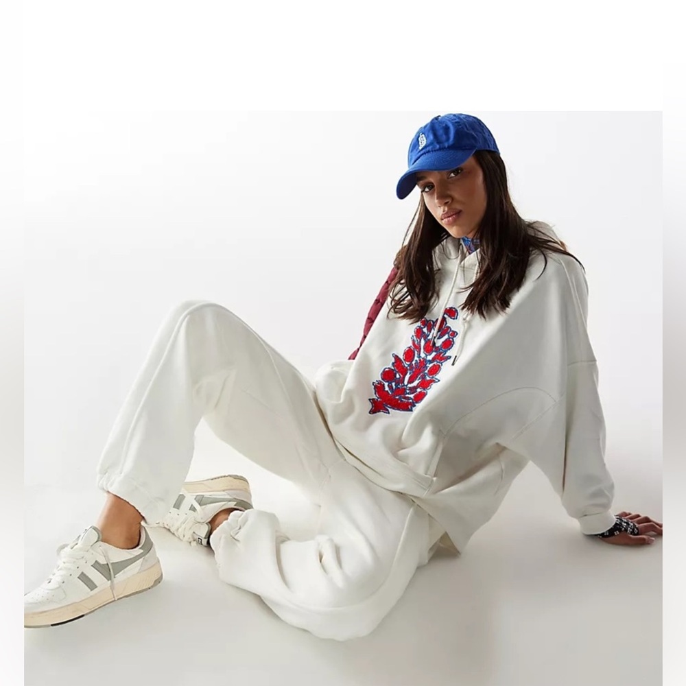 Free People Sprint to Finish Chenille Logo Hoodie